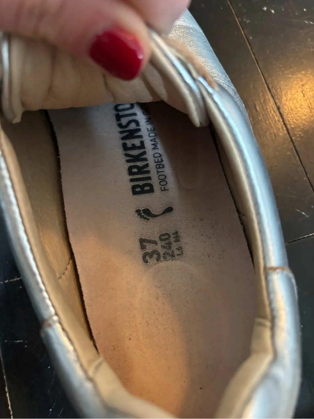 Birkenstock Women's Metallic Silver Casual Lace-Up Sneakers